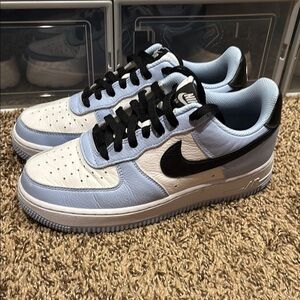 Nike Air Force 1 - White and Light Blue